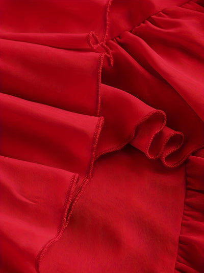 Elegantes asymmetrisches Polyesterkleid, perfekt für den Frühling