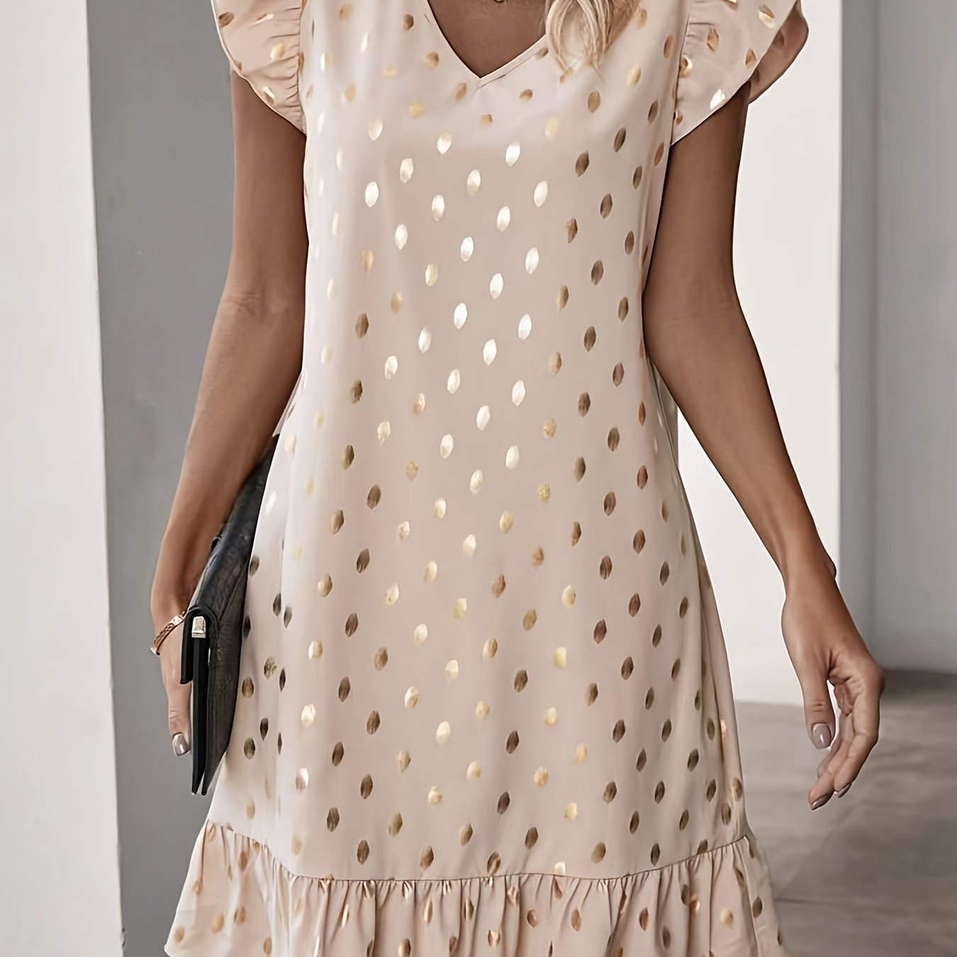 Schimmerndes Print- und Rüschenkleid Elegant für den Sommer