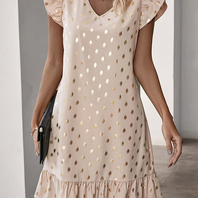 Schimmerndes Print- und Rüschenkleid Elegant für den Sommer