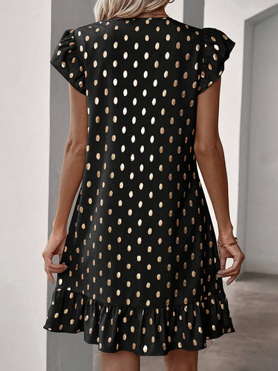 Schimmerndes Print- und Rüschenkleid Elegant für den Sommer