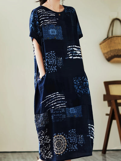 Leinen Sommerkleid mit Print – Locker und Luftig