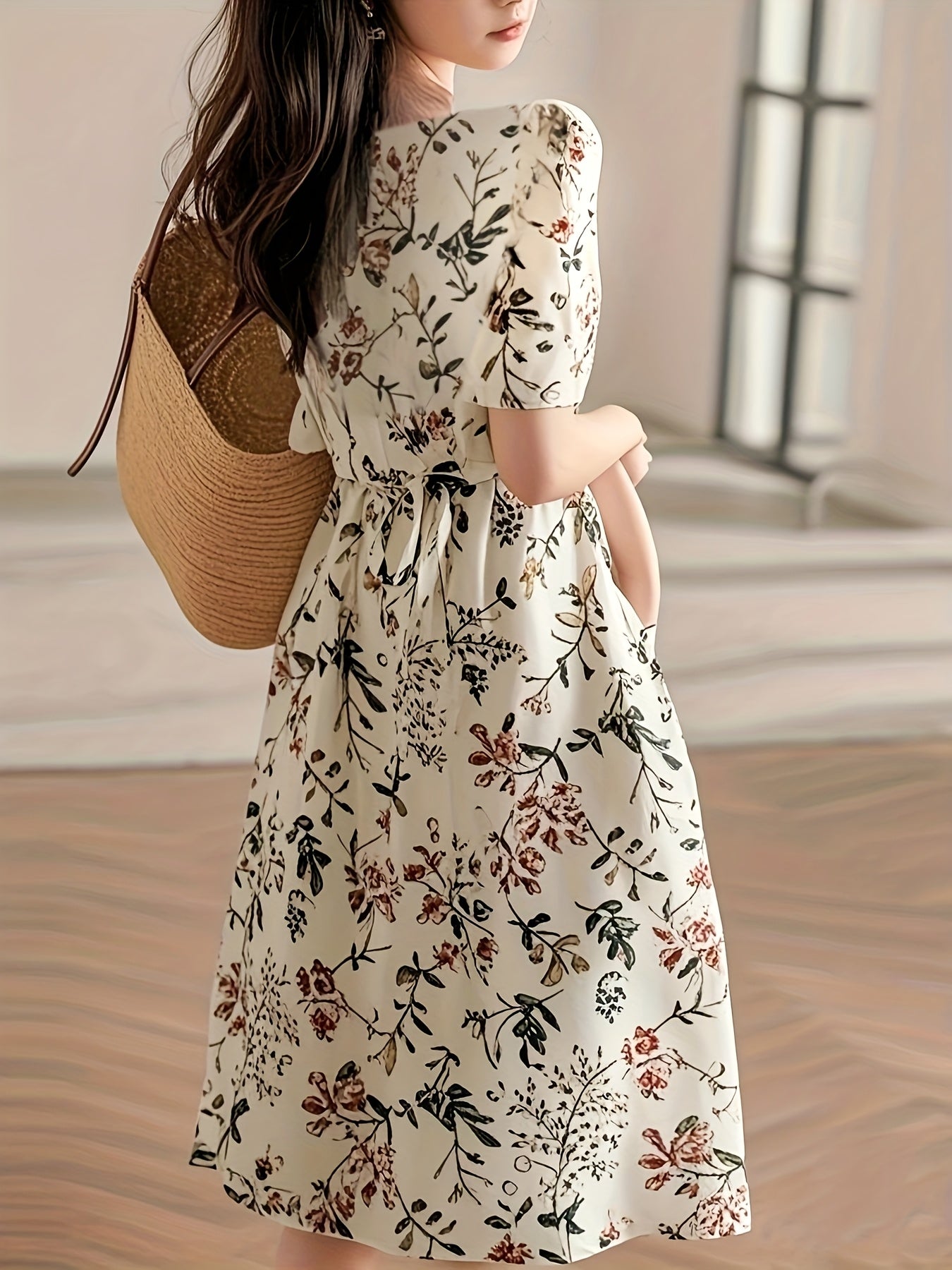 Sommerliches, freches Kleid - mehrfarbiges Gemüsemuster