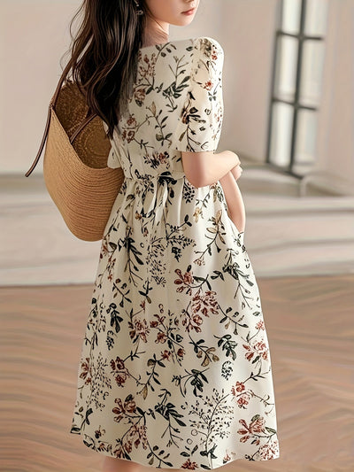 Sommerliches, freches Kleid - mehrfarbiges Gemüsemuster