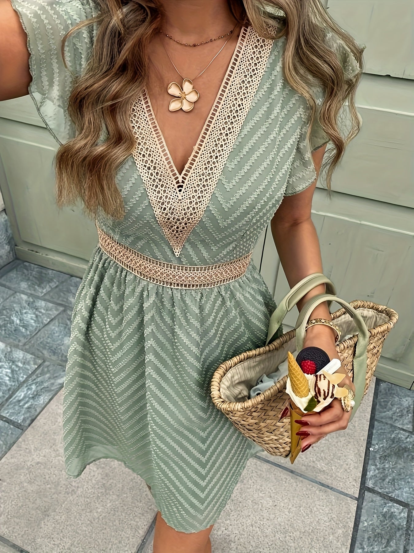 Sommerkleid im Bridgerton-Stil mit Taillenbindung für Damen