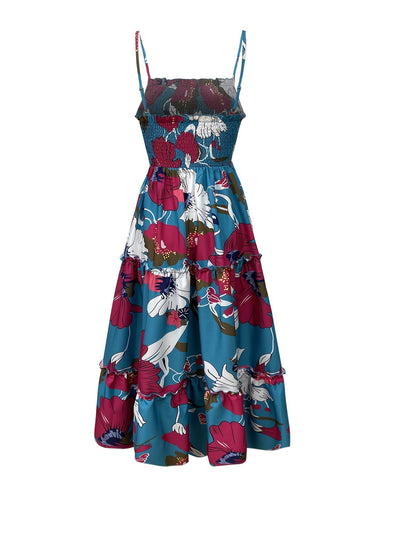 Langes Sommerkleid für Damen - Elegant, trägerlos mit Rüsche