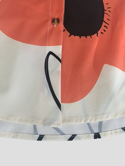Elegantes Kleid mit kurzen Ärmeln und lockerem Schnitt
