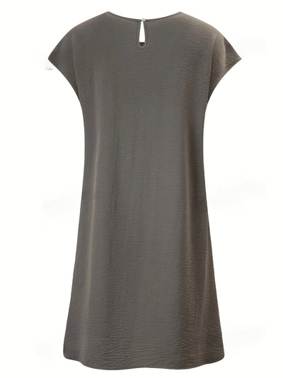 Elegantes Midi-Kleid mit Fledermausärmeln & Taschen