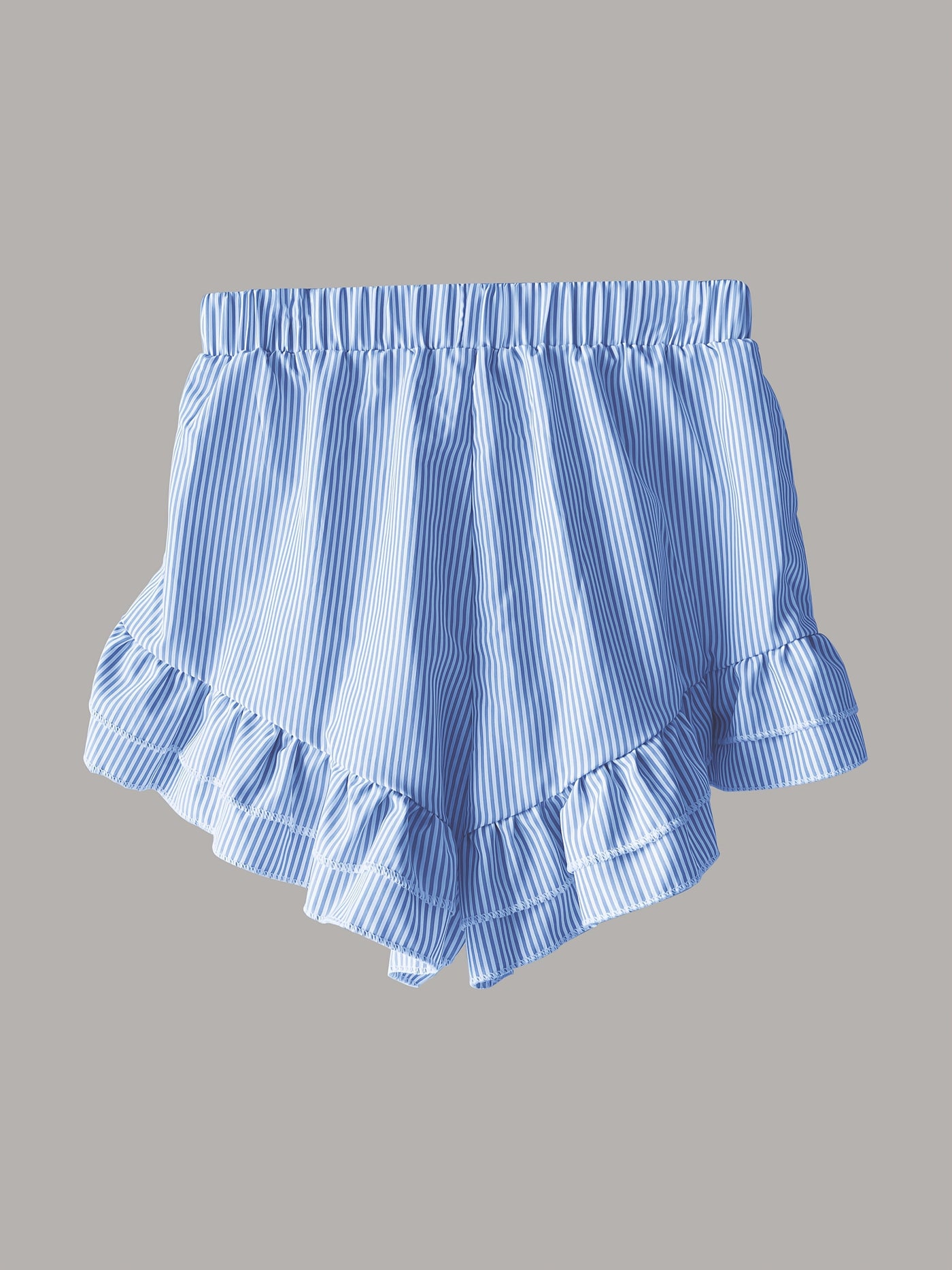 Sommerferienset - Gestreiftes Shirt und Shorts mit Rüschen