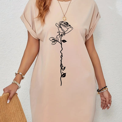 Kleid mit Blumenprint und Rundhalsausschnitt – Ideal für Frühling und Sommer