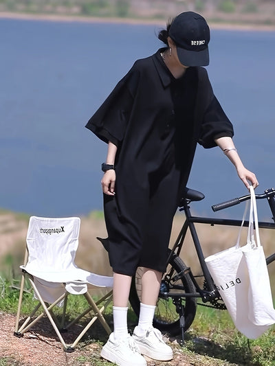 Kurzärmeliges Damen-T-Shirt-Kleid für den Sommer - lockere Passform und modischer Komfort