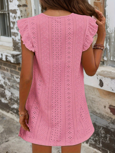Sommerliches durchbrochenes Kleid mit Rüsche Holiday Style