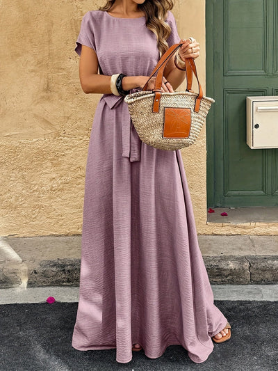 Langes Sommerkleid im A-Linien-Stil mit Plissee