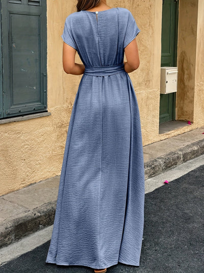 Langes Sommerkleid im A-Linien-Stil mit Plissee