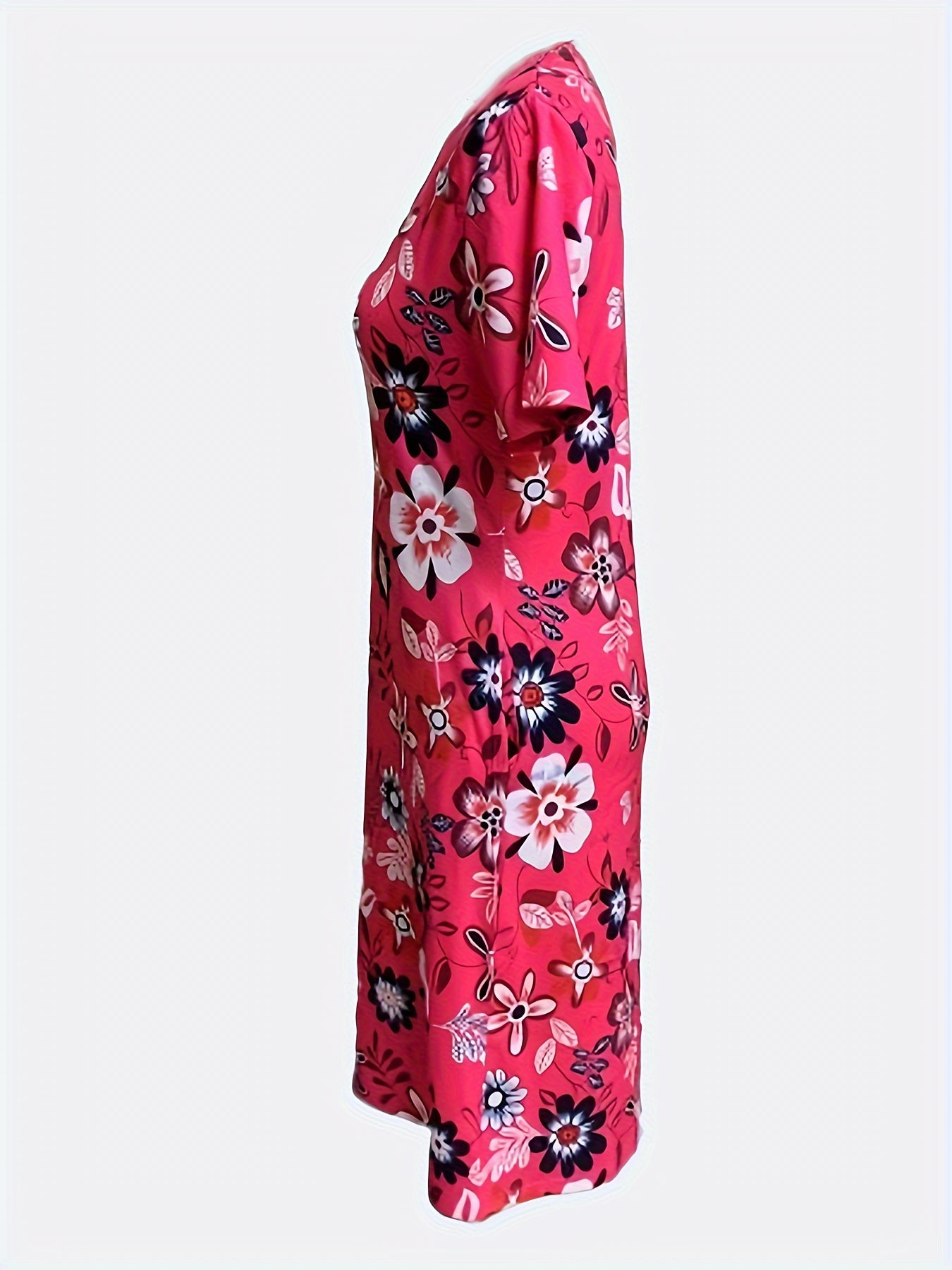 Sommerkleid für Frauen mit rosa Blumentaschen