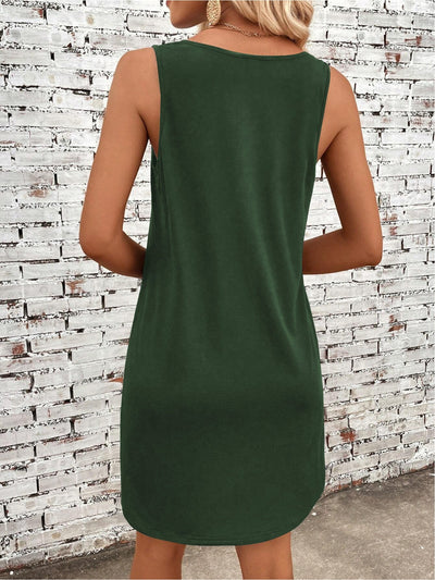 Ärmelloses Damen-Sommerkleid mit Palmen-Print