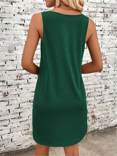 Ärmelloses Damen-Sommerkleid mit Palmen-Print