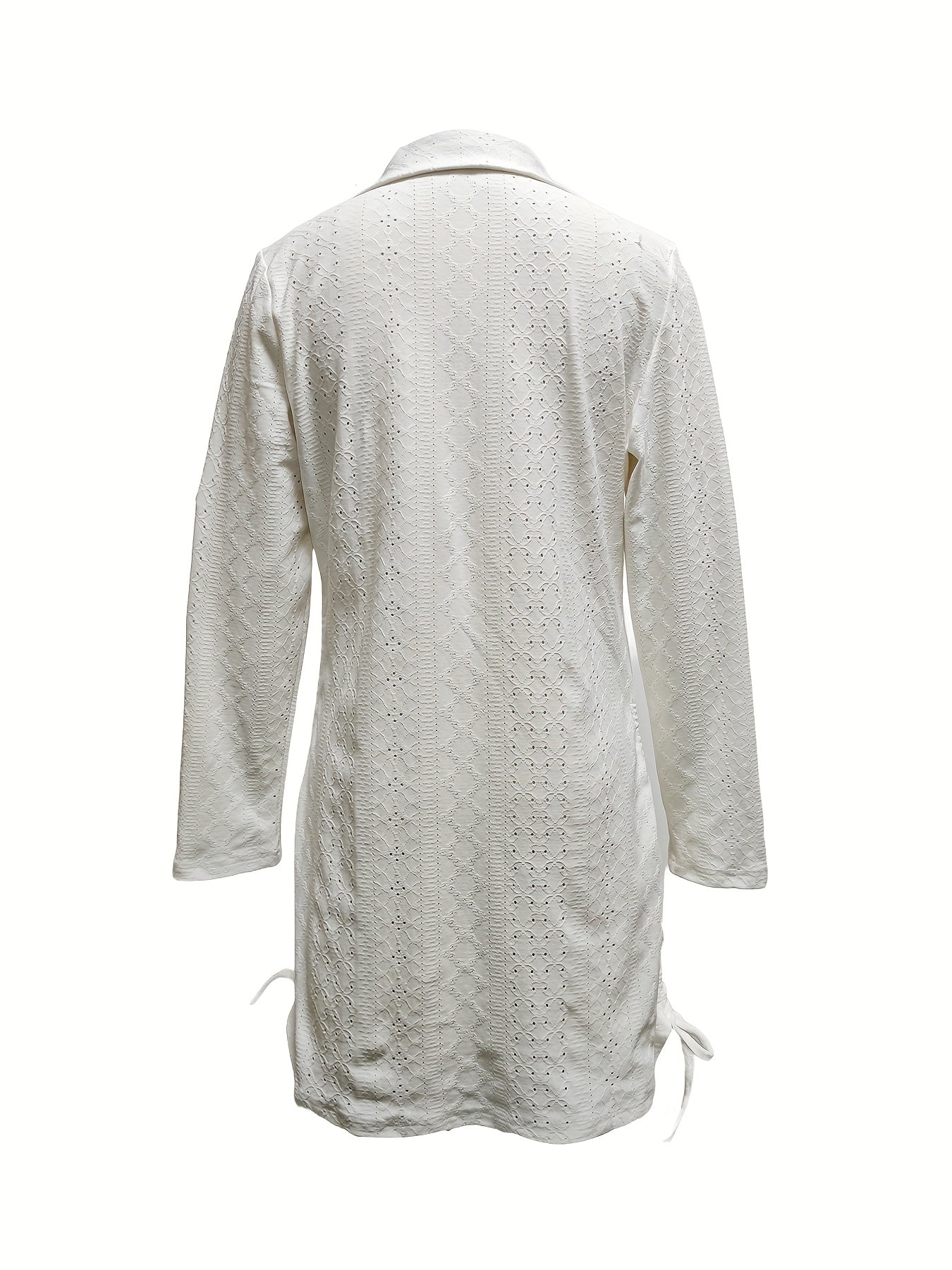 Elegantes Kleid mit Falten und Spitzen Perforiertes Muster Viele Farben