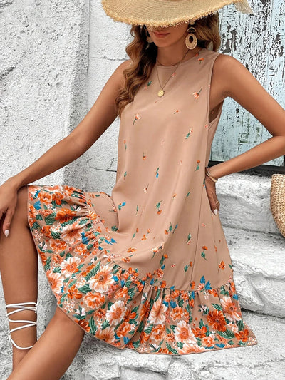 Ärmelloses Sommerkleid mit Blumenmuster – lässig und luftig für Damen