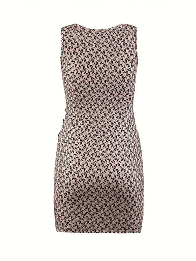 Elegantes Bodycon-Kleid mit geometrischem Muster