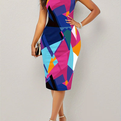 Sommerkleid mit Leopardenmuster und Goldglitter für Damen