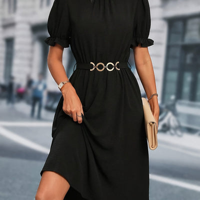 Schwarzes A-Linien Kleid mit Gürtel elegant und bequem