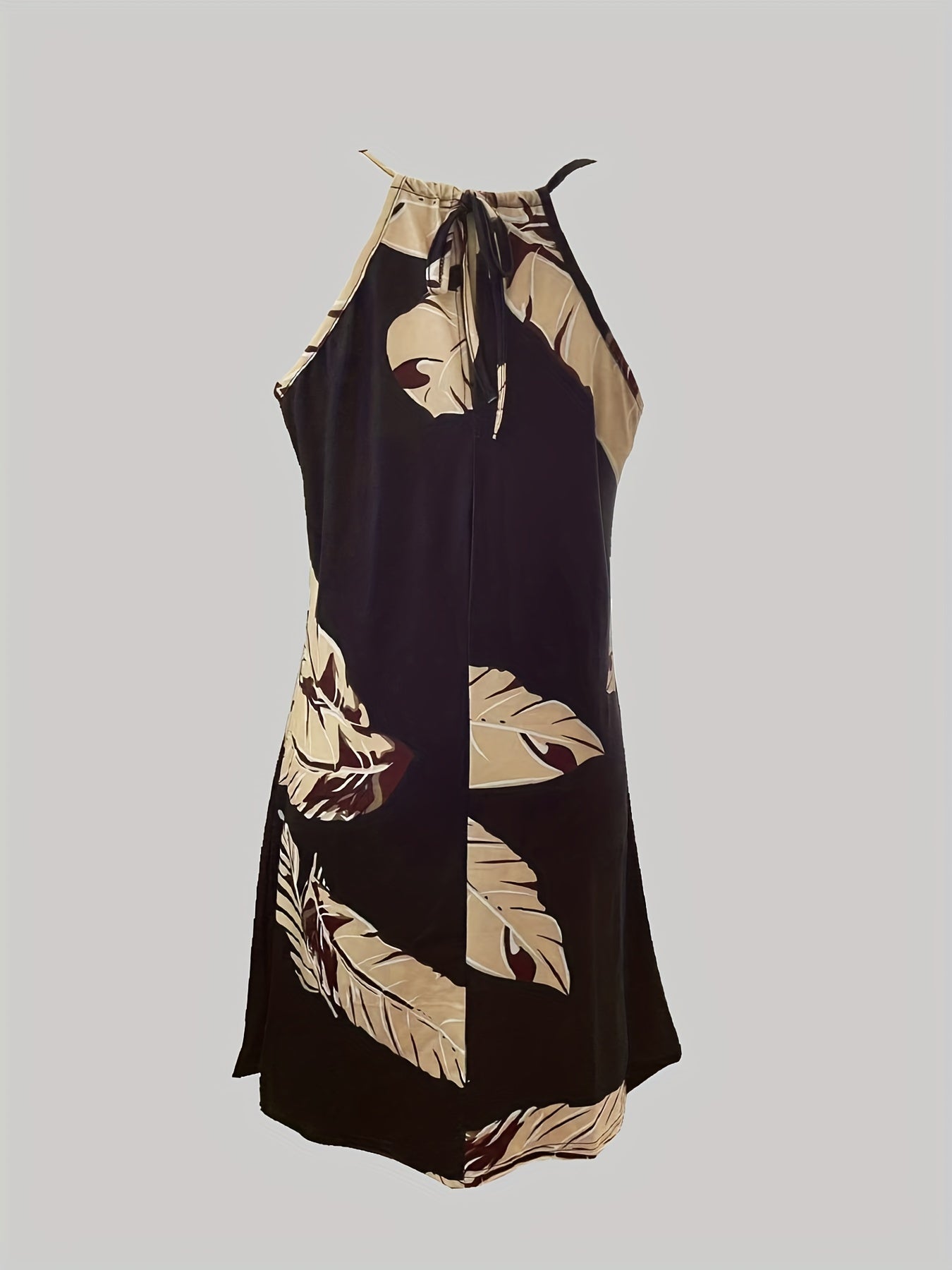 Damen Kleid mit Spaghettiträgern im Blumenmuster – Blau