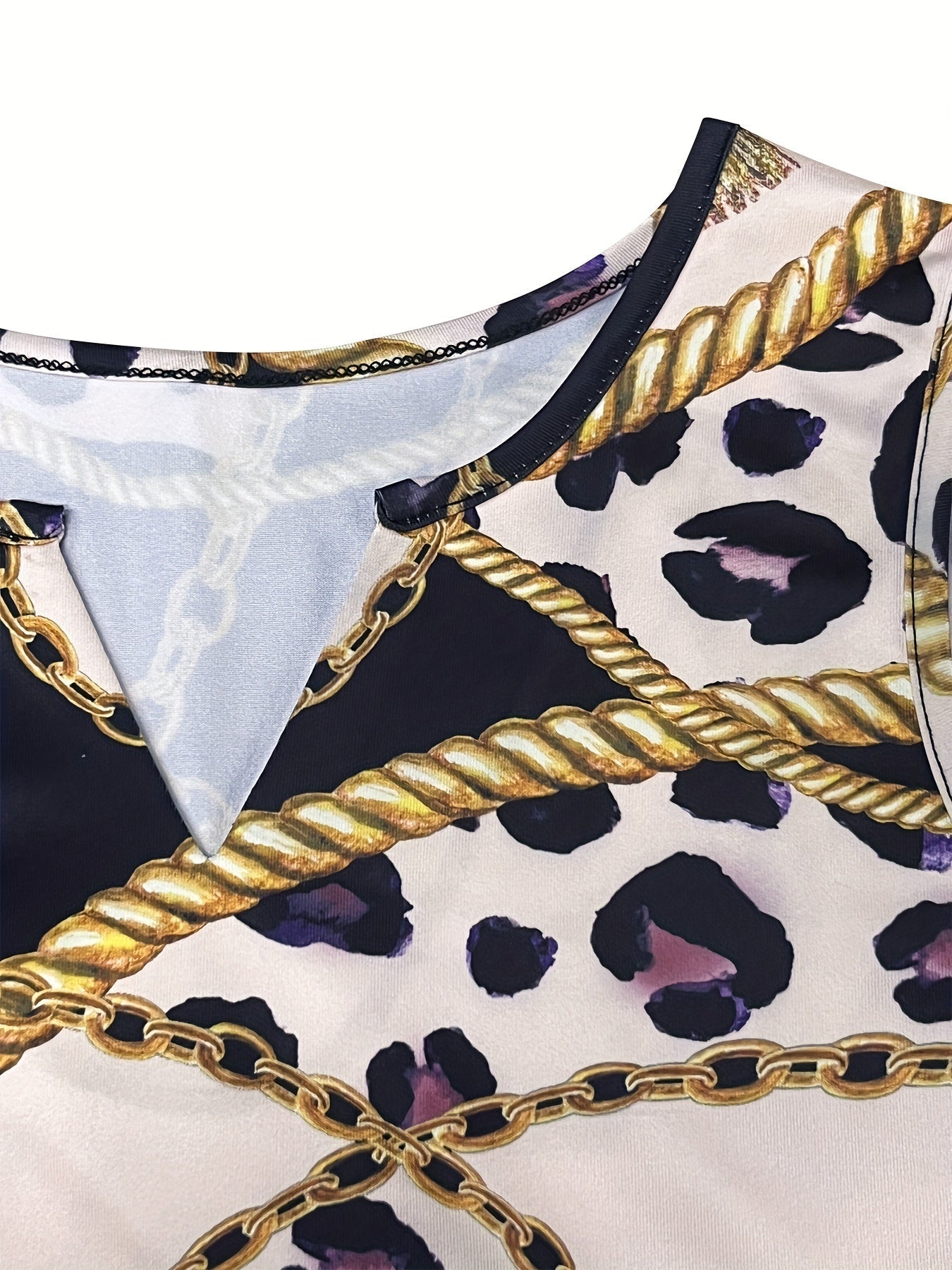 Ärmelloses Kleid mit Kettenmuster - Mehrfarbig Eleganz