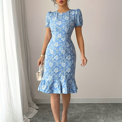Sommerkleid mit Blumenmuster Elegantes leichtes Freizeitkleid