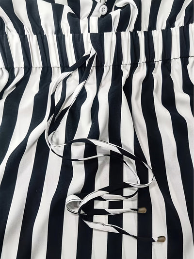 Elegantes kurzärmeliges Kleid mit geripptem Taillenband