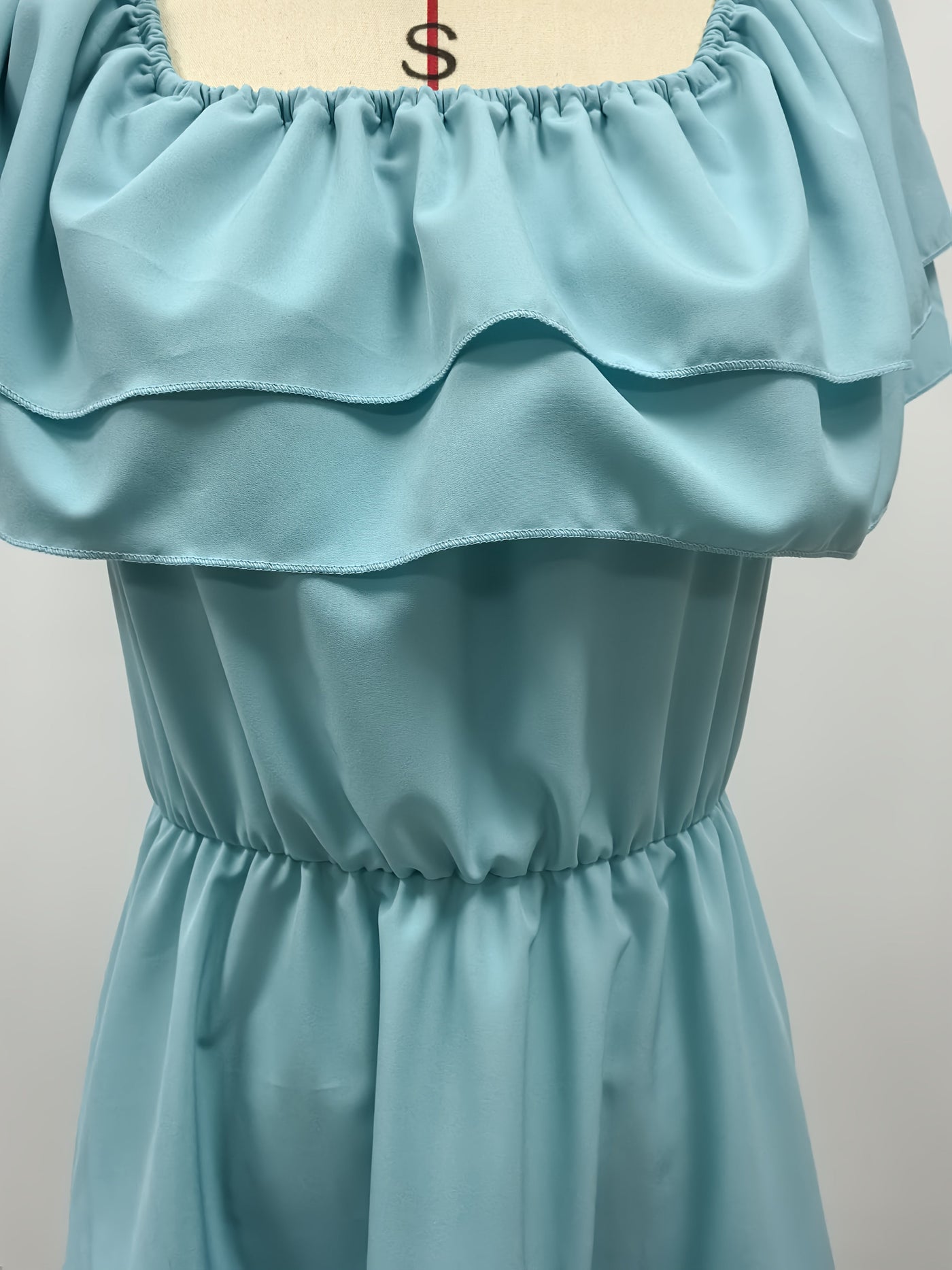 Ärmelloses spanisches Kleid mit Rüschen - Marineblau
