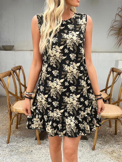 Ärmelloses Sommerkleid mit rundem Ausschnitt