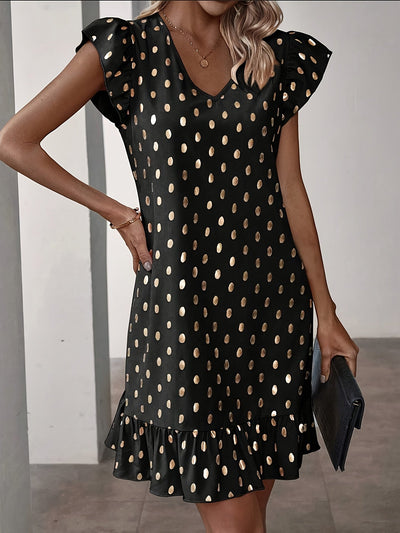 Schimmerndes Print- und Rüschenkleid Elegant für den Sommer