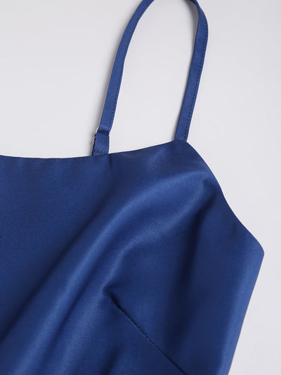 Ferienkleid mit Koi-Motiv Maxikleid ohne Ärmel marineblau