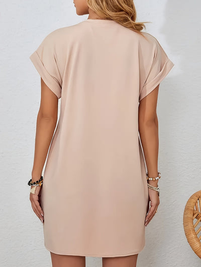 Kleid mit Blumenprint und Rundhalsausschnitt – Ideal für Frühling und Sommer