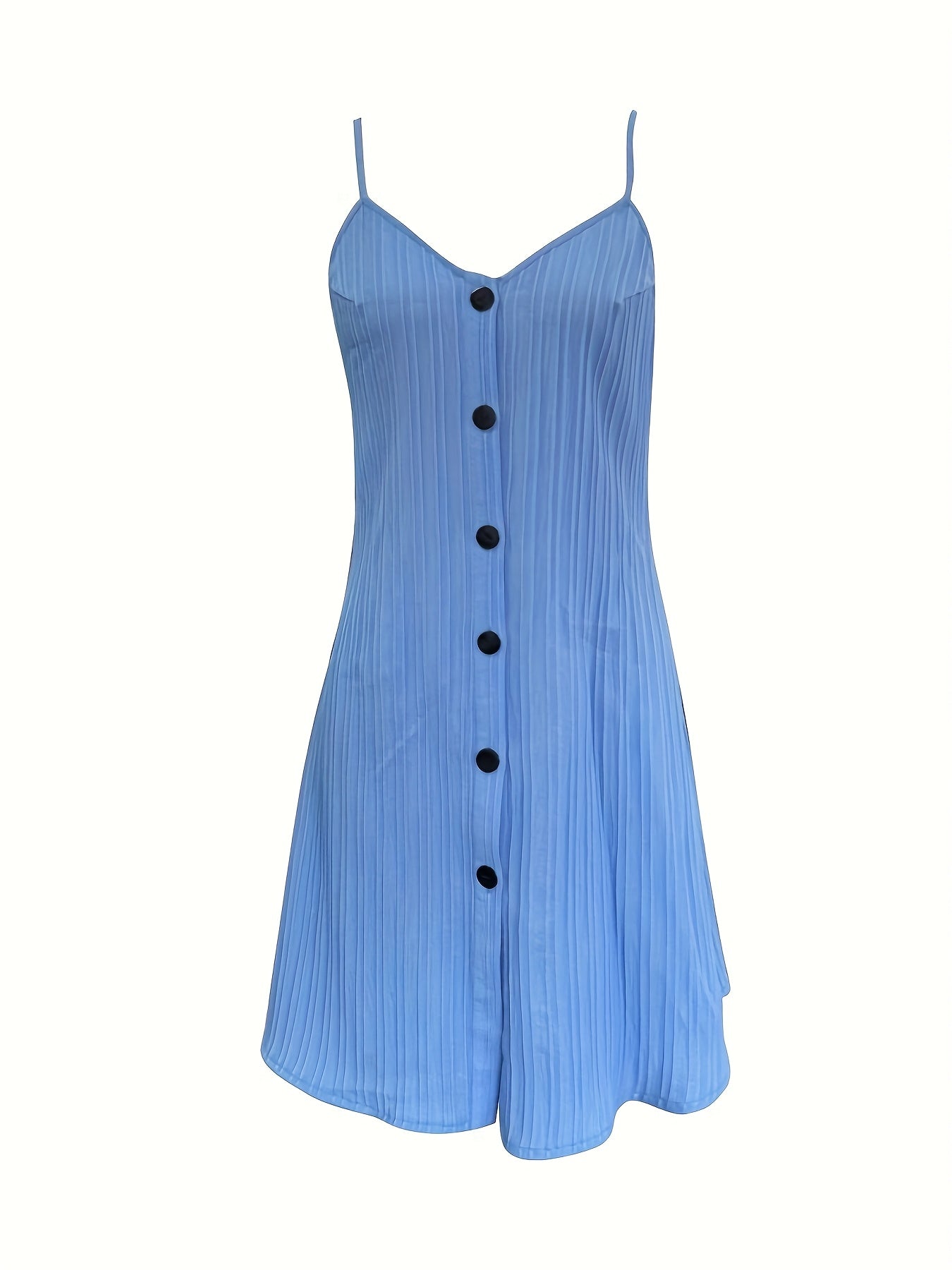 Elegantes gestreiftes Kleid mit blauen Knöpfen