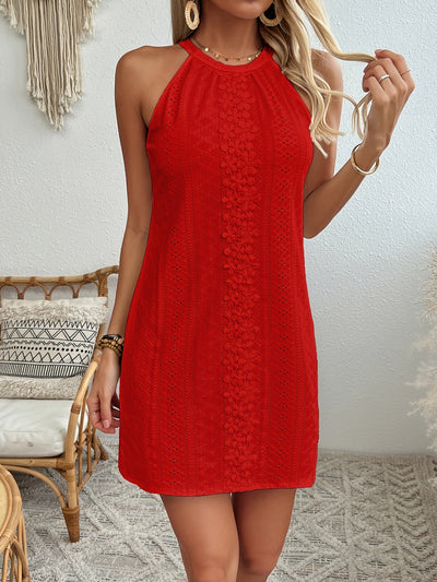 Elegantes Schwarzes Kleid mit Nackenbindung