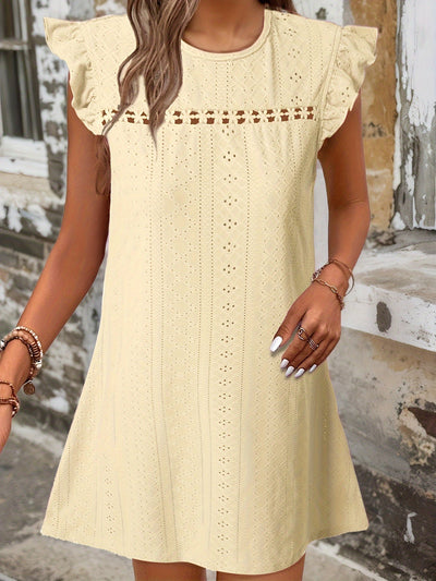 Sommerliches durchbrochenes Kleid mit Rüsche Holiday Style