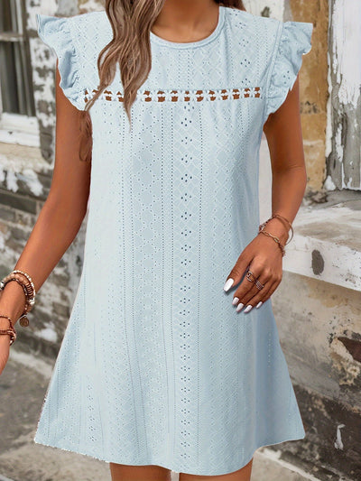 Sommerliches durchbrochenes Kleid mit Rüsche Holiday Style