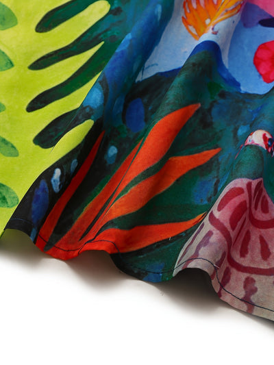 Sommerliches Strand-Maxikleid mit navyblauem Motiv