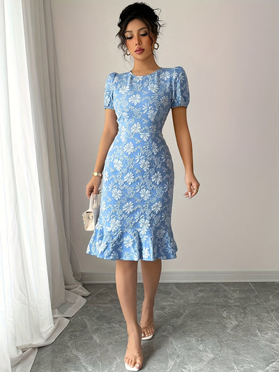 Sommerkleid mit Blumenmuster Elegantes leichtes Freizeitkleid