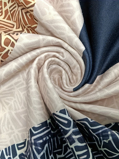 Ärmelloses Kleid mit Print – Schwarz, Gold und Beige im Color-Block-Stil