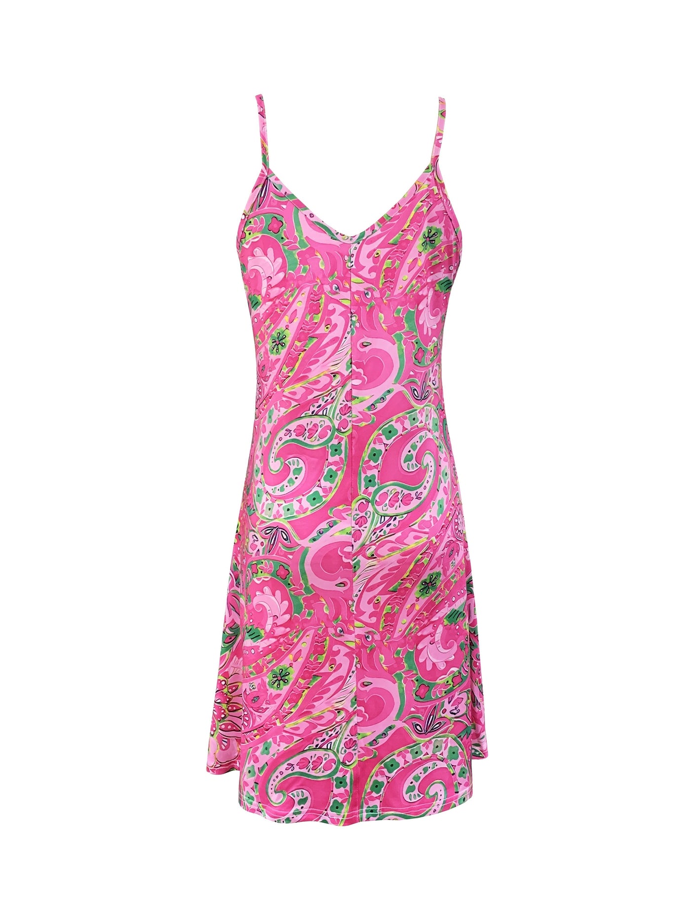 Elegantes Trägerkleid – Paisley-Muster
