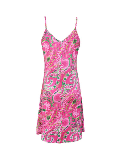 Elegantes Trägerkleid – Paisley-Muster