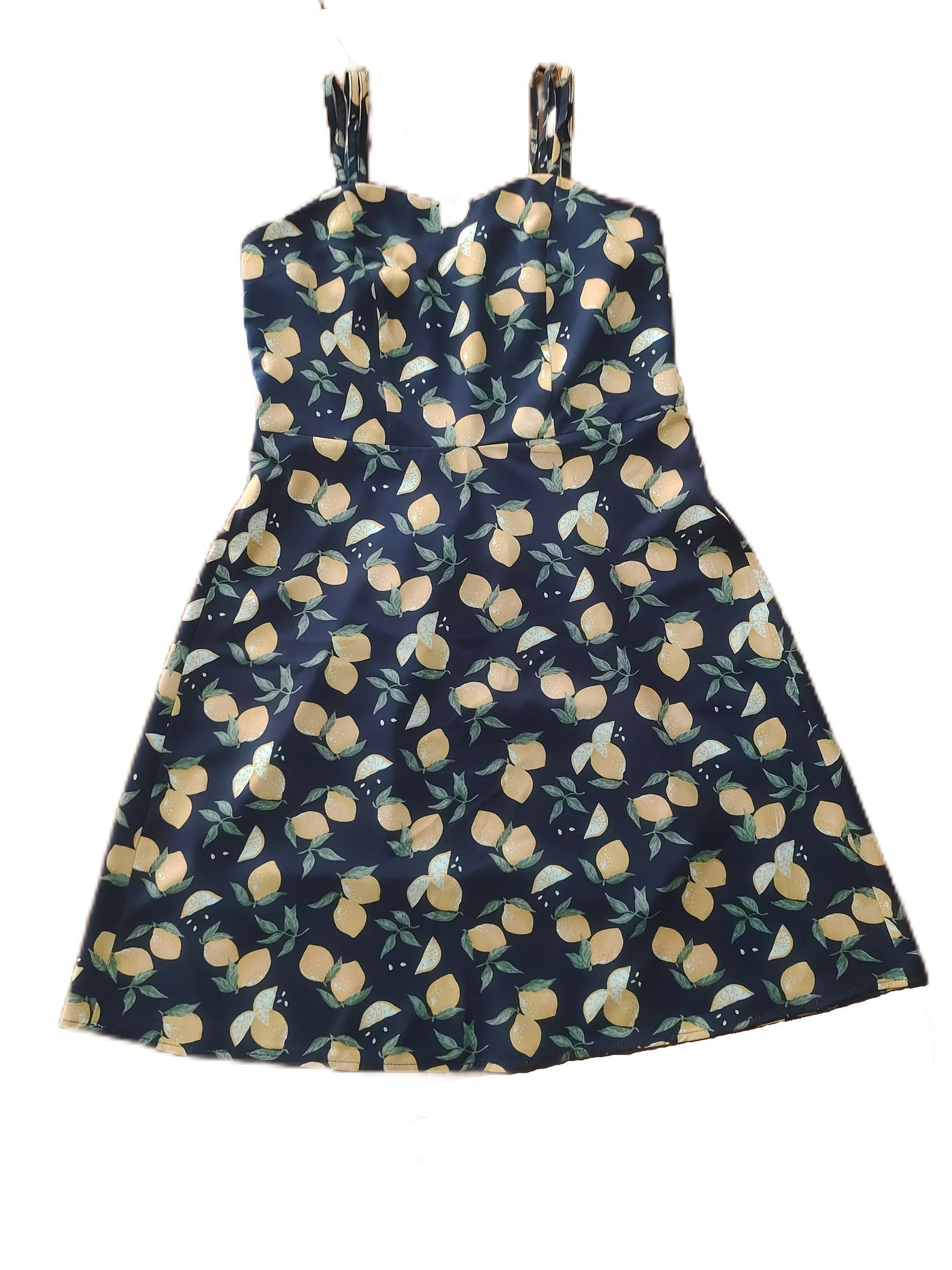 Ärmelloses Damen-Midikleid mit Blumenmuster – Schwarz mit weißem Gänseblümchenmuster