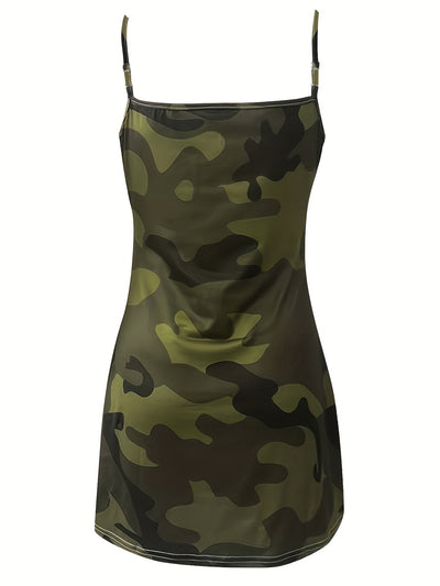 Elegantes Damen-Bodycon-Kleid mit Camouflage-Muster