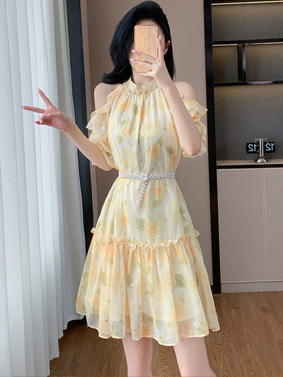 Pariser Charme - Schickes Sommerkleid mit Blumenmuster für Frauen