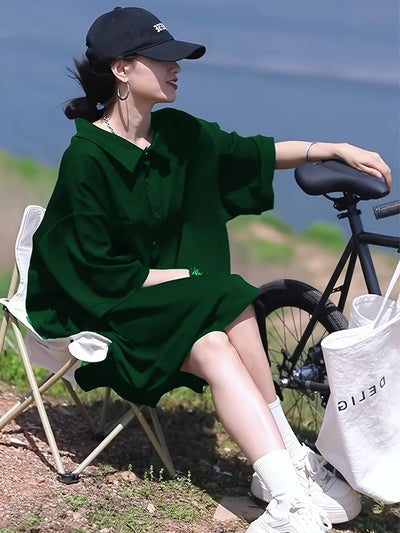 Kurzärmeliges Damen-T-Shirt-Kleid für den Sommer - lockere Passform und modischer Komfort