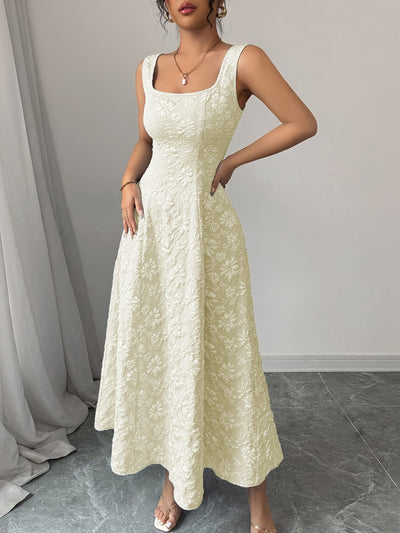 Elegantes geblümtes Maxikleid - Blau und Weiß mit Blumenmuster
