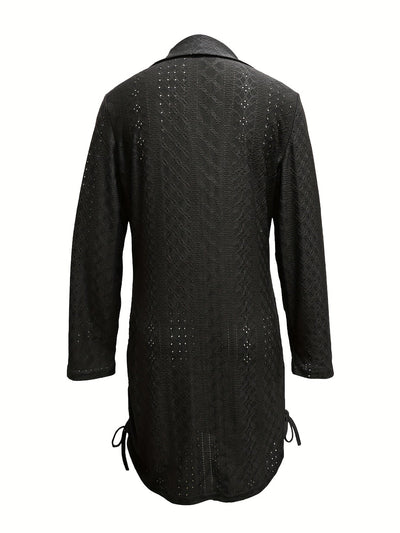 Elegantes Kleid mit Falten und Spitzen Perforiertes Muster Viele Farben