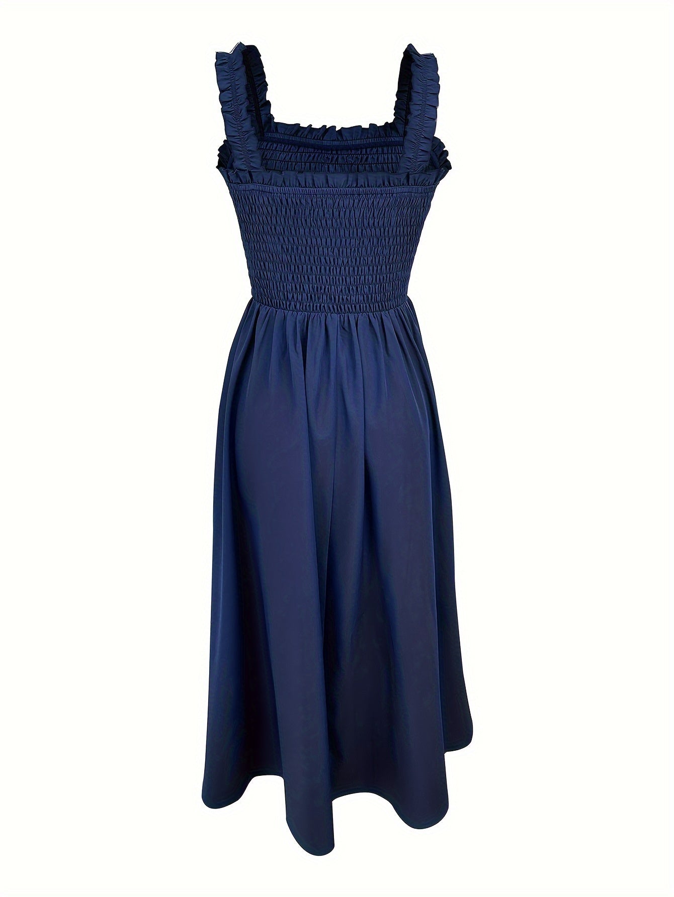 Sommerkleid mit Knopfleiste und eckigem Ausschnitt – mit Trägern